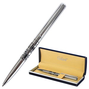 Ручка подарочная шариковая GALANT "Basel", корпус серебристый с черным, хромированные детали, пишущий узел 0,7 мм, синяя, 141665 - фото 2578517