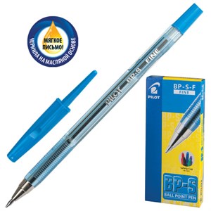 Ручка шариковая масляная PILOT "BP-S", СИНЯЯ, корпус тонированный синий, узел 0,7 мм, линия письма 0,21 мм, BP-S-F - фото 2578735