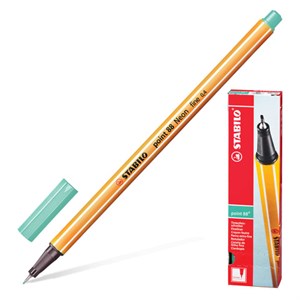 Ручка капиллярная (линер) STABILO "Point 88", ЗЕЛЕНЫЙ ЛЕД, корпус оранжевый, линия письма 0,4 мм, 88/13 - фото 2578968