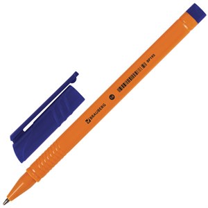 Ручка шариковая BRAUBERG "Solar", СИНЯЯ, трехгранная, корпус оранжевый, узел 1 мм, линия письма 0,5 мм, 142402 - фото 2579588