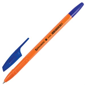Ручка шариковая BRAUBERG "X-333 Orange", СИНЯЯ, корпус оранжевый, узел 0,7 мм, линия письма 0,35 мм, 142409 - фото 2579623