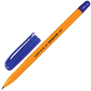 Ручка шариковая STAFF "EVERYDAY BP-247 Orange", СИНЯЯ, шестигранная, корпус оранжевый, линия письма 0,5 мм, 142661 - фото 2580011