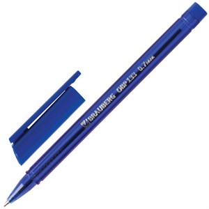 Ручка шариковая масляная BRAUBERG "Marine", СИНЯЯ, корпус тонированный синий, узел 0,7 мм, линия письма 0,35 мм, 142709 - фото 2580243