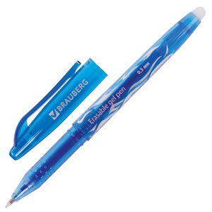 Ручка стираемая гелевая BRAUBERG, СИНЯЯ, узел 0,5 мм, линия 0,35 мм, 142823 - фото 2580491