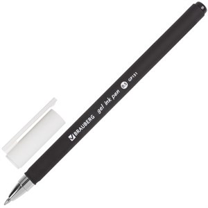 Ручка гелевая BRAUBERG "Matt Gel", ЧЕРНАЯ, корпус soft-touch, узел 0,5 мм, линия 0,35 мм, 142944 - фото 2580812
