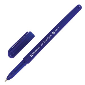 Ручка шариковая масляная BRAUBERG "Fine", СИНЯЯ, корпус синий, узел 0,7 мм, линия письма 0,35 мм, 142947 - фото 2580828