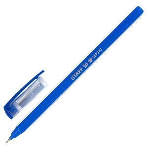 Ручка шариковая масляная STAFF Basic "OBP-320", СИНЯЯ, корпус голубой, узел 0,7 мм, линия письма 0,35 мм, 143023 - фото 2581163