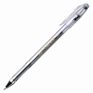 Ручка гелевая CROWN "Hi-Jell", ЧЕРНАЯ, корпус прозрачный, узел 0,5 мм, линия письма 0,35 мм, HJR-500B - фото 2581236