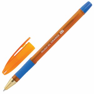 Ручка шариковая масляная с грипом BRAUBERG Model-XL ORANGE, СИНЯЯ, узел 0,7 мм, линия 0,35 мм, 143246 - фото 2581342