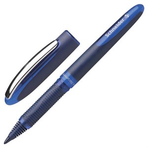 Ручка-роллер SCHNEIDER "One Business", СИНЯЯ, корпус темно-синий, узел 0,8 мм, линия письма 0,6 мм, 183003 - фото 2581458