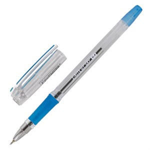 Ручка шариковая масляная с грипом BRAUBERG "i-Rite GT SKY", СИНЯЯ, голубые детали, узел 0,4 мм, 143299 - фото 2581491
