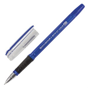 Ручка шариковая масляная с грипом BRAUBERG "i-Rite GT Solid", СИНЯЯ, корпус синий, узел 0,7 мм, 143305 - фото 2581513