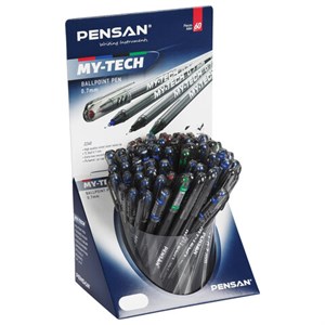 Ручка шариковая масляная PENSAN "My-Tech Colored", палитра классических цветов АССОРТИ, игольчатый узел 0,7 мм, линия 0,35 мм, дисплей, 2240, 2240/S60-4 - фото 2581716