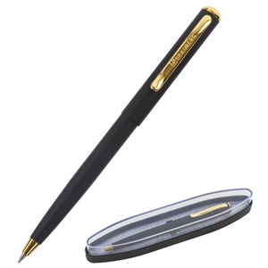 Ручка подарочная шариковая BRAUBERG "Maestro", СИНЯЯ, корпус черный с золотистым, линия письма 0,5 мм, 143470 - фото 2582124