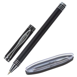 Ручка подарочная шариковая BRAUBERG Magneto, СИНЯЯ, корпус черный с хромированными деталями, линия письма 0,5 мм, 143494 - фото 2582238