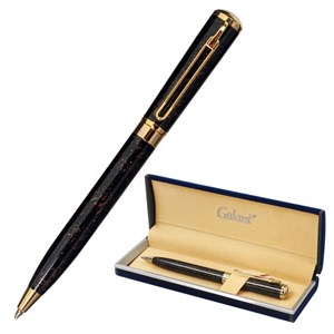 Ручка подарочная шариковая GALANT "TINTA MARBLE", корпус коричневый, золотистые детали, узел 0,7 мм, синяя, 143501 - фото 2582315