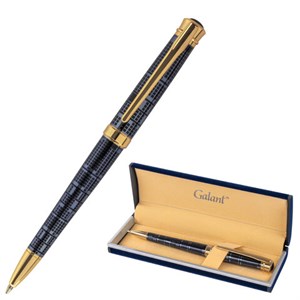 Ручка подарочная шариковая GALANT "TRAFORO", корпус синий, детали золотистые, узел 0,7 мм, синяя, 143512 - фото 2582371
