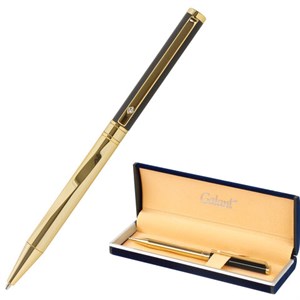 Ручка подарочная шариковая GALANT "ALLUSION", корпус черный/золотой, детали золотистые, узел 0,7 мм, синяя, 143522 - фото 2582458