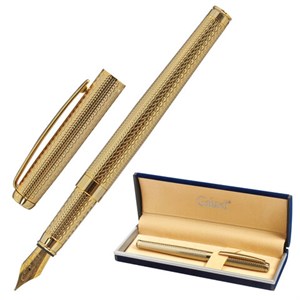 Ручка подарочная перьевая GALANT "VERSUS", корпус золотистый, детали золотистые, узел 0,8 мм, синяя, 143528 - фото 2582465