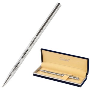 Ручка подарочная шариковая GALANT "ASTRON SILVER", корпус серебристый, детали хром, узел 0,7 мм, синяя, 143527 - фото 2582466