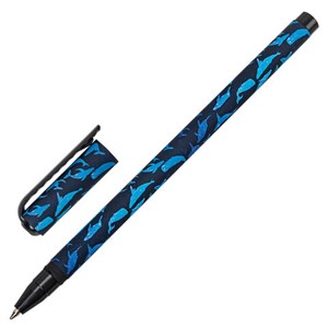 Ручка шариковая BRAUBERG SOFT TOUCH STICK "WHALE", СИНЯЯ, мягкое покрытие, узел 0,7 мм, 143709 - фото 2583320