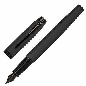 Ручка перьевая PARKER "IM Achromatic Black BT", черный матовый, нержавеющая сталь, синяя, 2127741 - фото 2583749