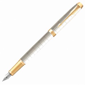Ручка перьевая PARKER "IM Premium Pearl GT", корпус жемчужный лак, позолоченные детали, синяя, 2143649 - фото 2584383