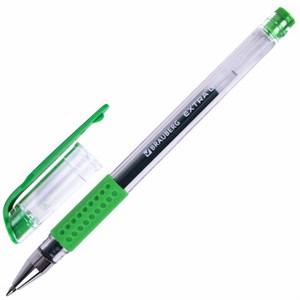 Ручка гелевая с грипом BRAUBERG "EXTRA GT", ЗЕЛЕНАЯ, стандартный узел 0,5 мм, линия 0,35 мм, 143922 - фото 2584729