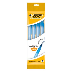 Ручки шариковые BIC "Round Stic", НАБОР 4 шт., СИНИЕ, узел 1 мм, линия письма 0,32 мм, пакет, 944176 - фото 2584942