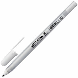 Ручка гелевая БЕЛАЯ, SAKURA (Япония) "Gelly Roll", узел 0,8 мм, линия письма 0,4 мм, XPGB#50 - фото 2585036