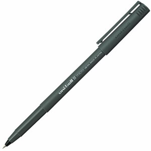 Ручка-роллер Uni-Ball II Micro, ЧЕРНАЯ, корпус черный, узел 0,5 мм, линия 0,24 мм, UB-104 Black - фото 2585141