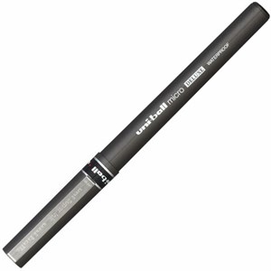 Ручка-роллер Uni-Ball Eye, ЧЕРНАЯ, корпус серебро, узел 0,5 мм, линия 0,3 мм, UB-150 BLACK - фото 2585200