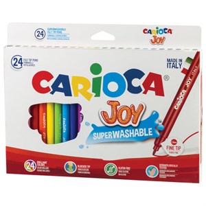 Фломастеры CARIOCA (Италия) "Joy", 24 цвета, суперсмываемые, вентилируемый колпачок, картонная коробка, 40615 - фото 2585283