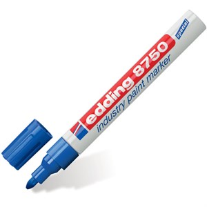 Маркер-краска лаковый (paint marker) EDDING "8750", СИНИЙ, 2-4 мм, круглый наконечник, алюминиевый корпус, E-8750/3 - фото 2586008