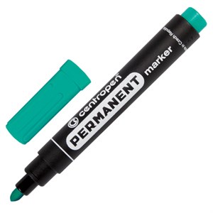 Маркер перманентный CENTROPEN 8566, ЗЕЛЕНЫЙ, круглый наконечник, 2,5 мм, 585660110 - фото 2587084
