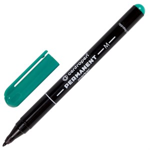 Маркер перманентный CENTROPEN 2846, ЗЕЛЕНЫЙ тонкий наконечник, 1 мм, 628469410 - фото 2587139
