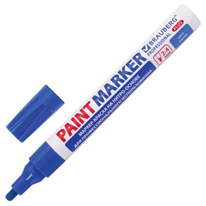 Маркер-краска лаковый (paint marker) 4 мм, СИНИЙ, НИТРО-ОСНОВА, алюминиевый корпус, BRAUBERG PROFESSIONAL PLUS, 151447 - фото 2588076