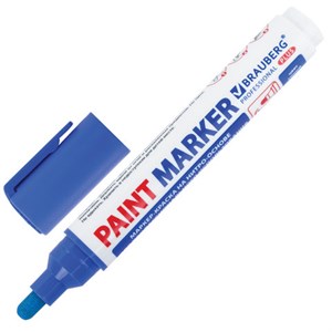 Маркер-краска лаковый (paint marker) 6 мм, СИНИЙ, НИТРО-ОСНОВА, BRAUBERG PROFESSIONAL PLUS EXTRA, 151453 - фото 2588114