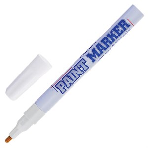 Маркер-краска лаковый (paint marker) MUNHWA "Slim", 2 мм, БЕЛЫЙ, нитро-основа, алюминиевый корпус, SPM-05 - фото 2588136