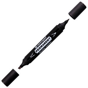 Маркер перманентный двусторонний CENTROPEN 1666, ЧЕРНЫЙ, круглый/скошенный, 1/1-4 мм, 616660112 - фото 2592990