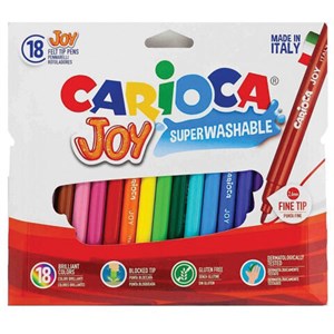 Фломастеры CARIOCA (Италия) "Joy" 18 цветов, суперсмываемые, вентилируемый колпачок, 40555 - фото 2593286