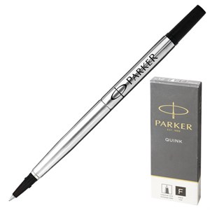 Стержень для ручки-роллера PARKER "Quink RB", металлический 116 мм, линия письма 0,5 мм, черный, 1950277 - фото 2594411
