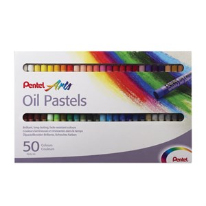 Пастель масляная художественная PENTEL "Oil Pastels", 50 цветов, круглое сечение, картонная упаковка, PHN4-50 - фото 2596332