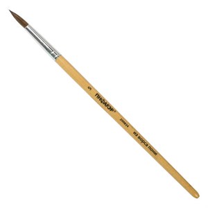 Кисть ПИФАГОР, ПОНИ, круглая, № 5, деревянная лакированная ручка, с колпачком, 200834 - фото 2606570