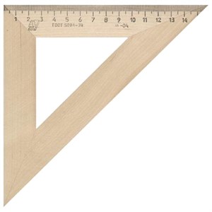 Треугольник деревянный, угол 45, 16 см, УЧД, С16 - фото 2608259