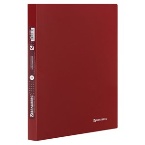 Папка с металлическим скоросшивателем и внутренним карманом BRAUBERG "Диагональ", темно-красная, до 100 листов, 0,6 мм, 221355 - фото 2610376