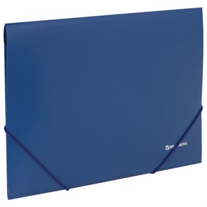 Папка на резинках BRAUBERG, стандарт, синяя, до 300 листов, 0,5 мм, 221623 - фото 2610914