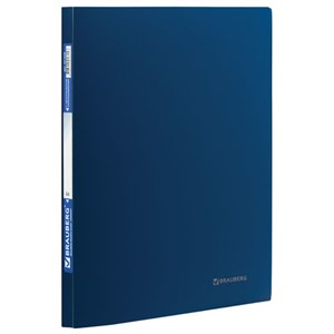 Папка с металлическим скоросшивателем BRAUBERG стандарт, синяя, до 100 листов, 0,6 мм, 221633 - фото 2610949