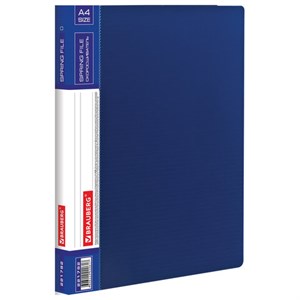 Папка с металлическим скоросшивателем и внутренним карманом BRAUBERG "Contract", синяя, до 100 л., 0,7 мм, бизнес-класс, 221782 - фото 2611301