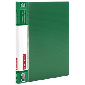 Папка с металлическим скоросшивателем и внутренним карманом BRAUBERG "Contract", зеленая, до 100 л., 0,7 мм, бизнес-класс, 221784 - фото 2611306